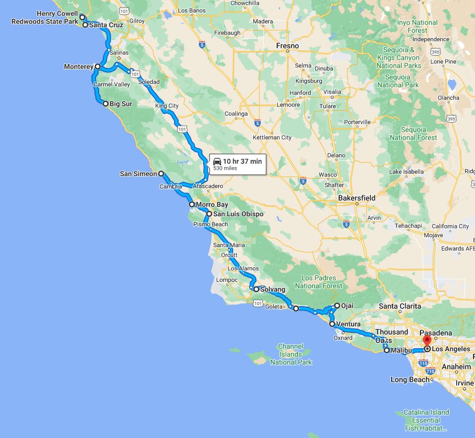 San Francisco to Los Angeles Drive